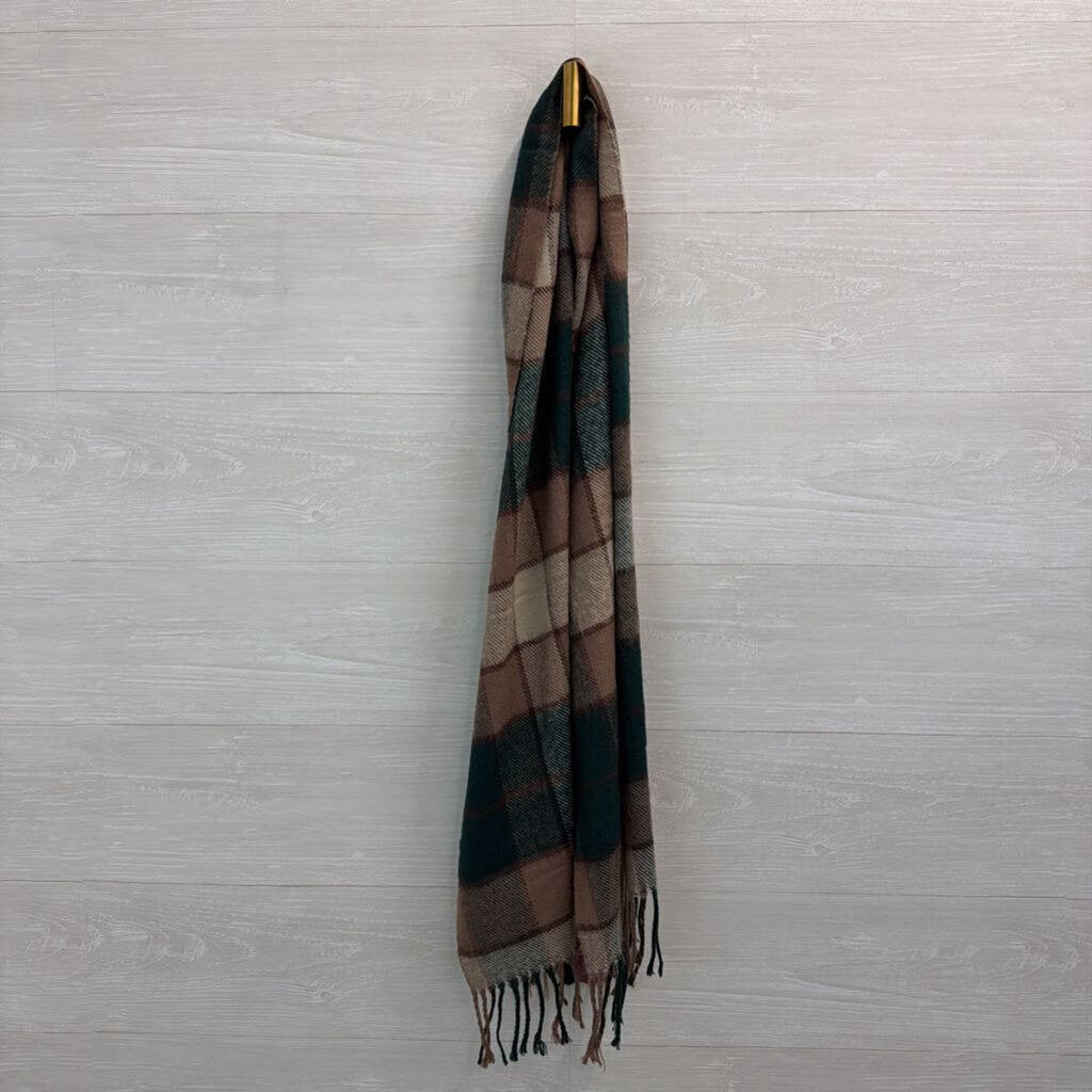 Brown/ Green Plaid Scarf