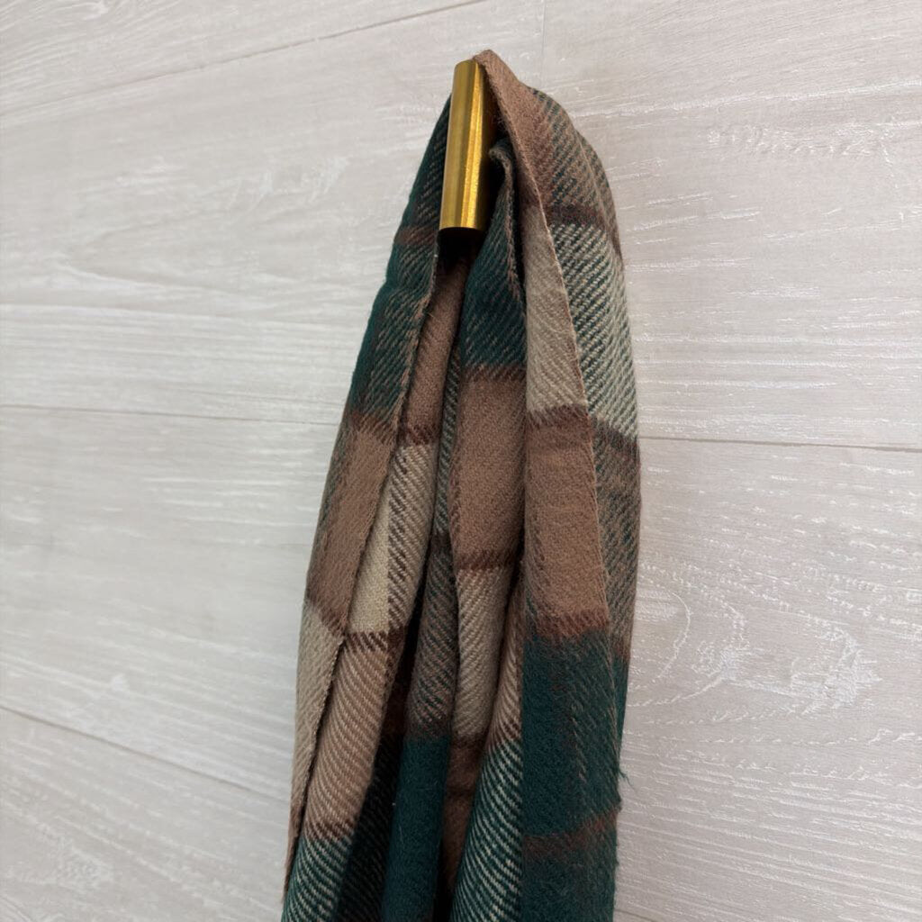 Brown/ Green Plaid Scarf