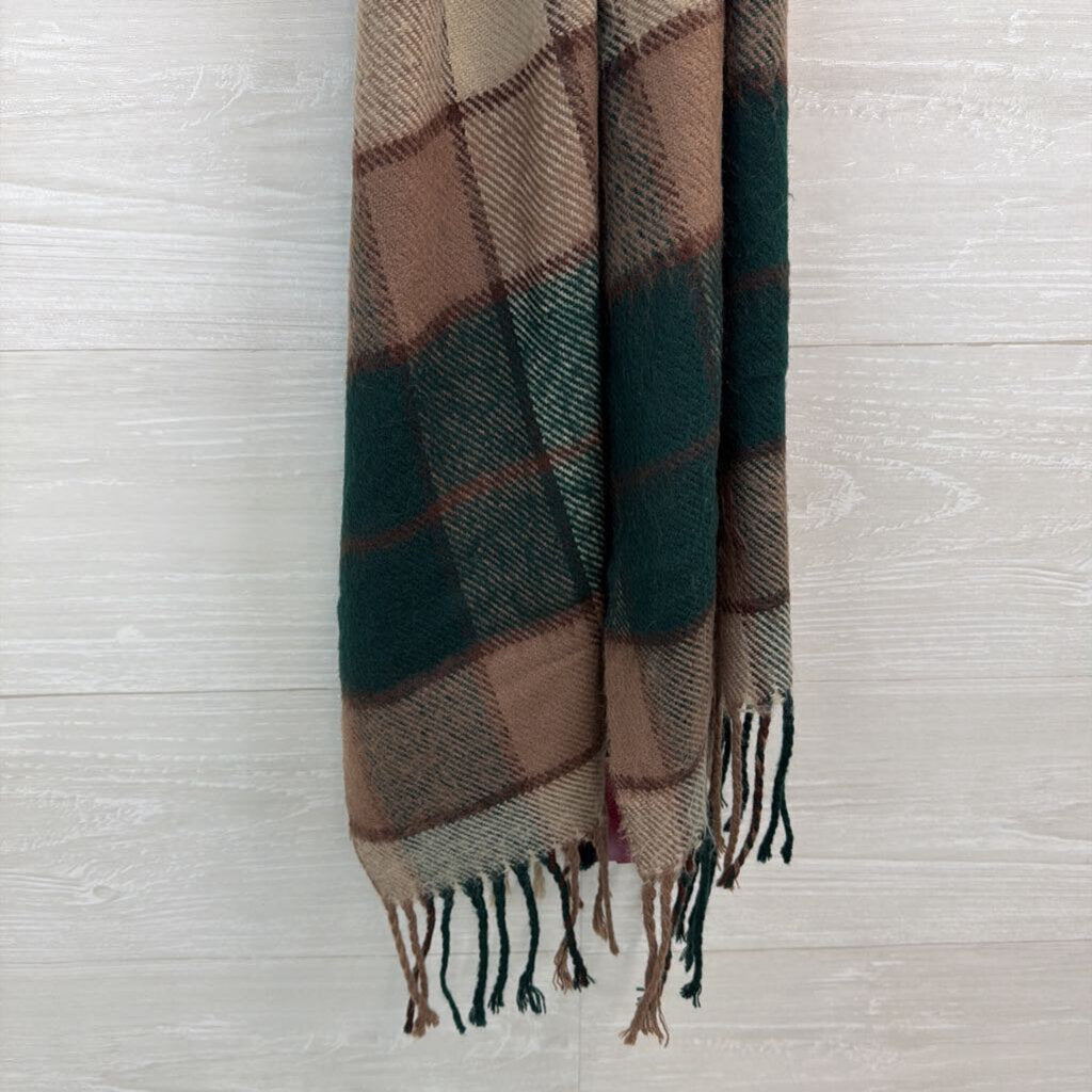 Brown/ Green Plaid Scarf