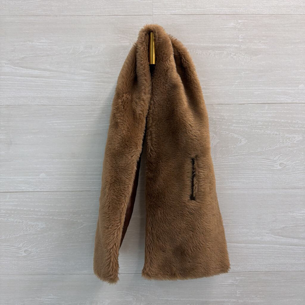 Brown Faux Fur Wrap Neck Scarf