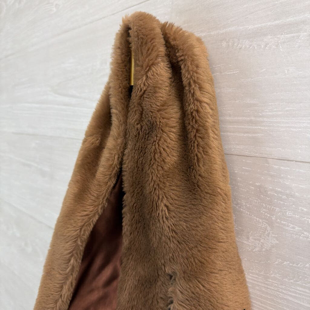 Brown Faux Fur Wrap Neck Scarf