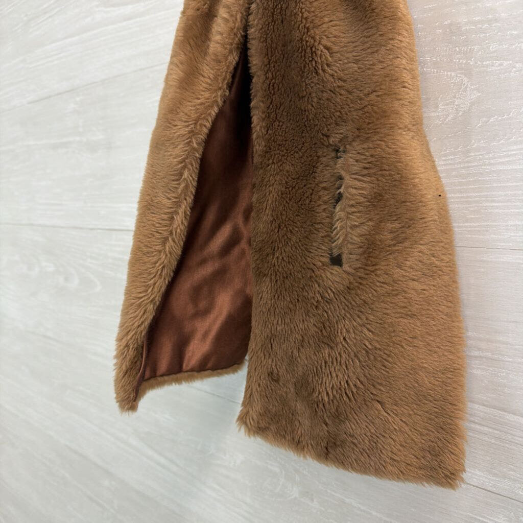 Brown Faux Fur Wrap Neck Scarf