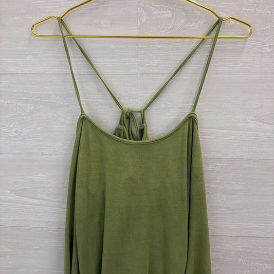 Blue Sky Green Long Sleeve Tie Back Top Medium