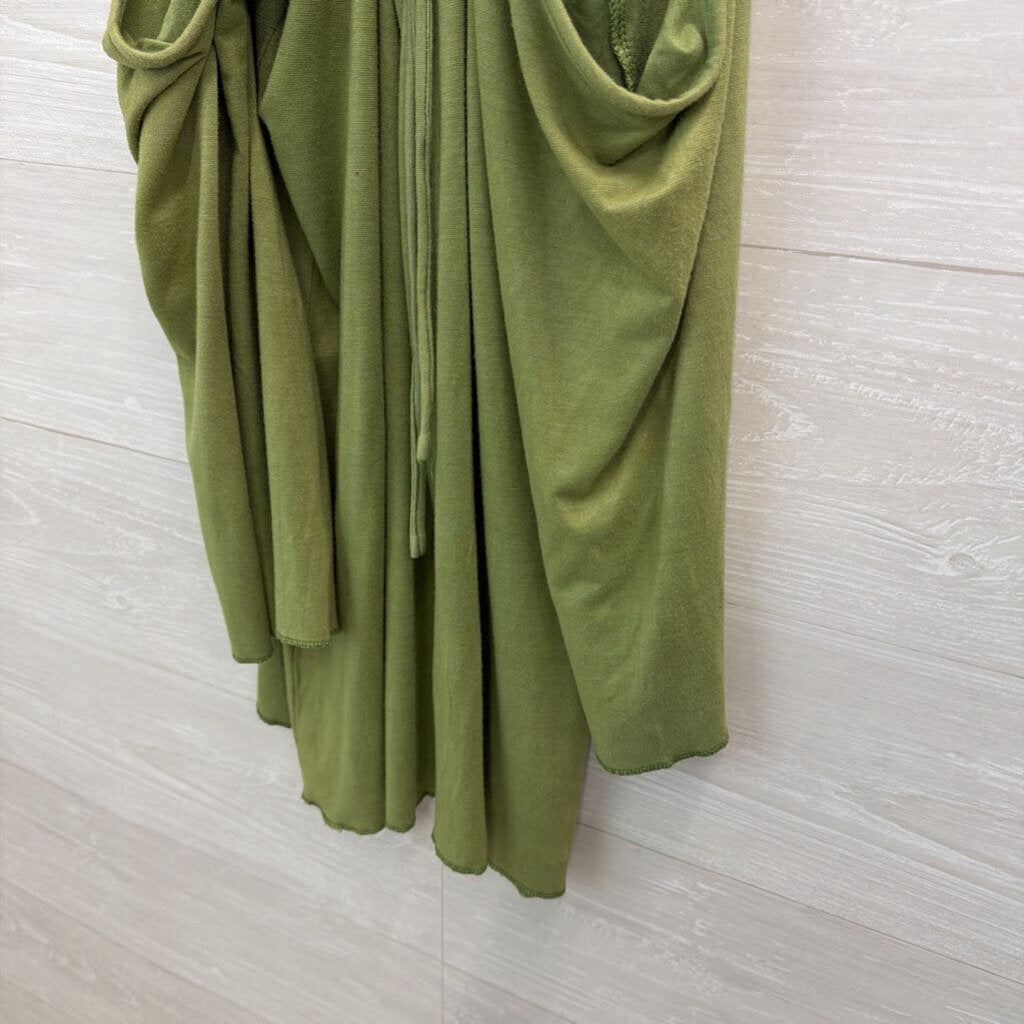Blue Sky Green Long Sleeve Tie Back Top Medium