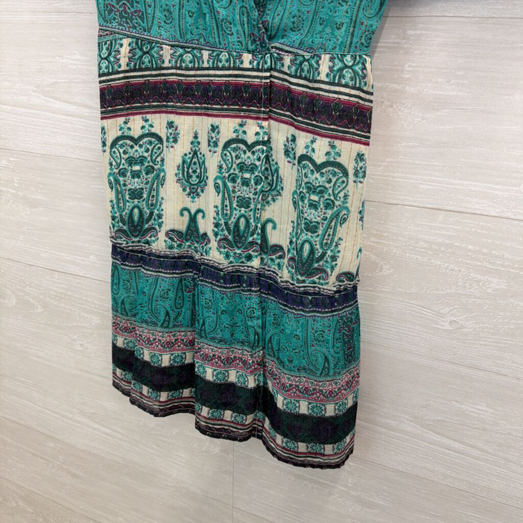 Raga Blue/ White Print Short Sleeve Dress Small