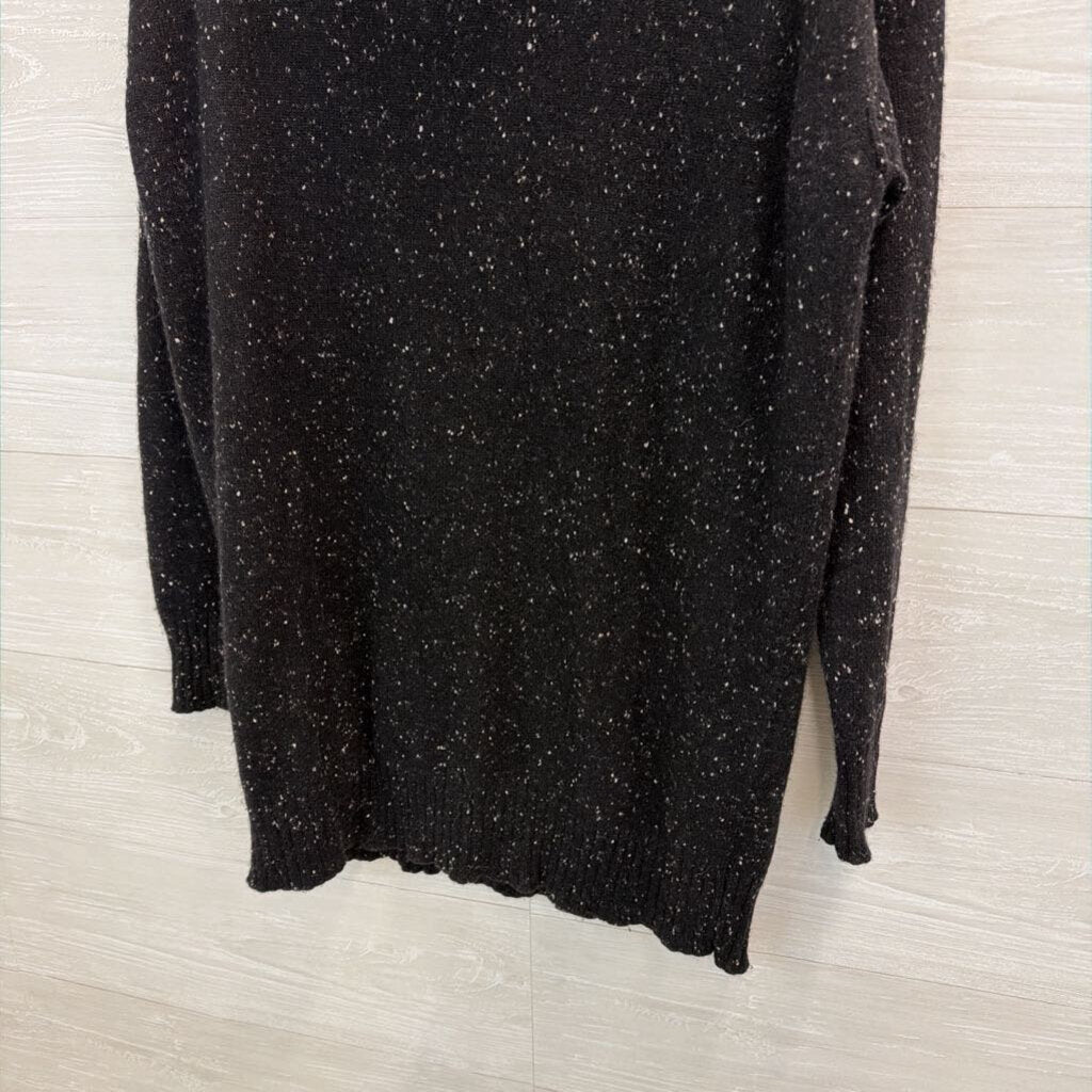 Athleta Black/ White Speckled Knit Turtleneck Sweater Small