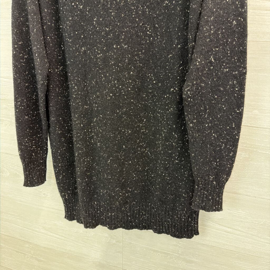 Athleta Black/ White Speckled Knit Turtleneck Sweater Small