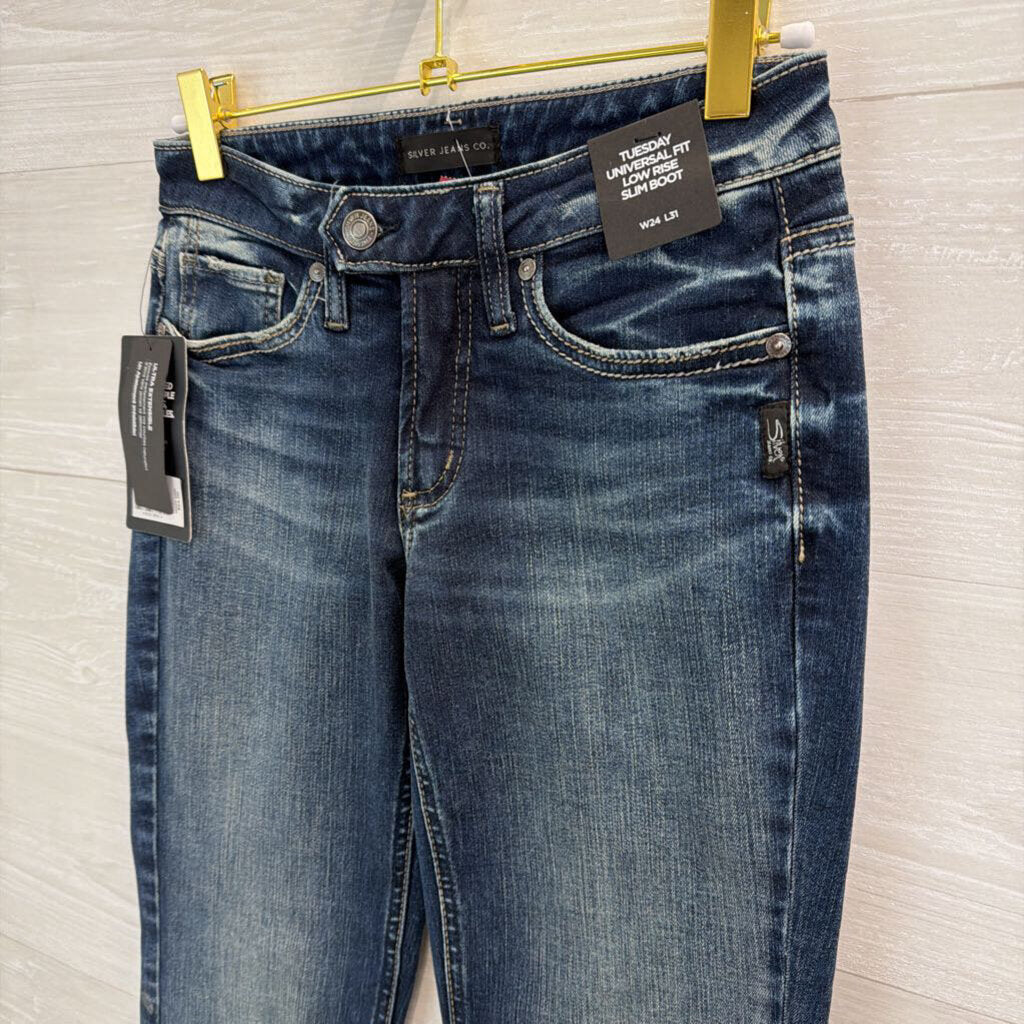 Silver Jeans Co Dark Wash Low Rise Slim Boot Jeans 24