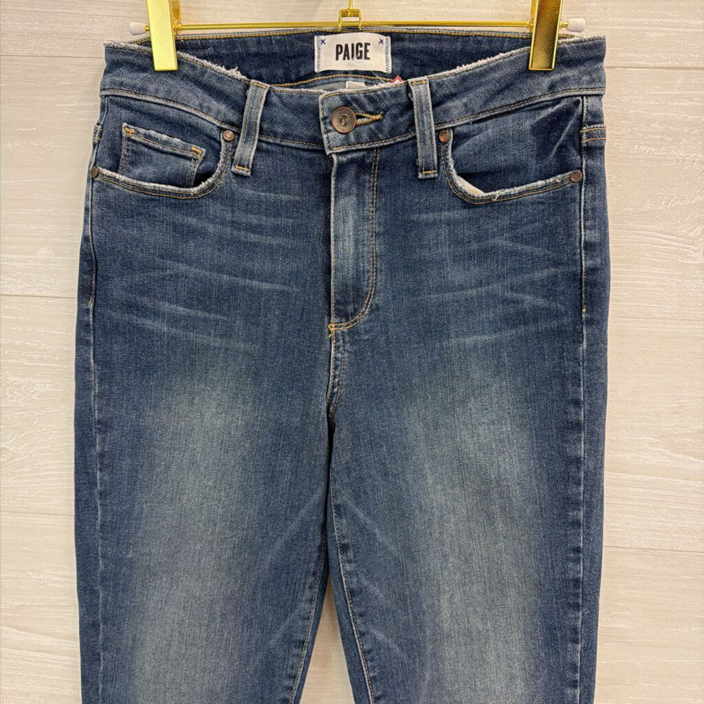 Paige Dark Wash Hoxton Crop Jeans 26