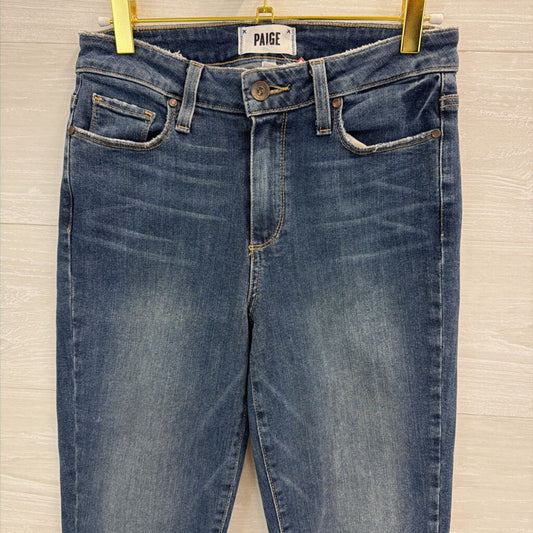 Paige Dark Wash Hoxton Crop Jeans 26