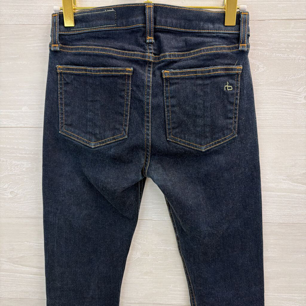 Rag and Bone Dark Wash High Rise Skinny Jeans 24