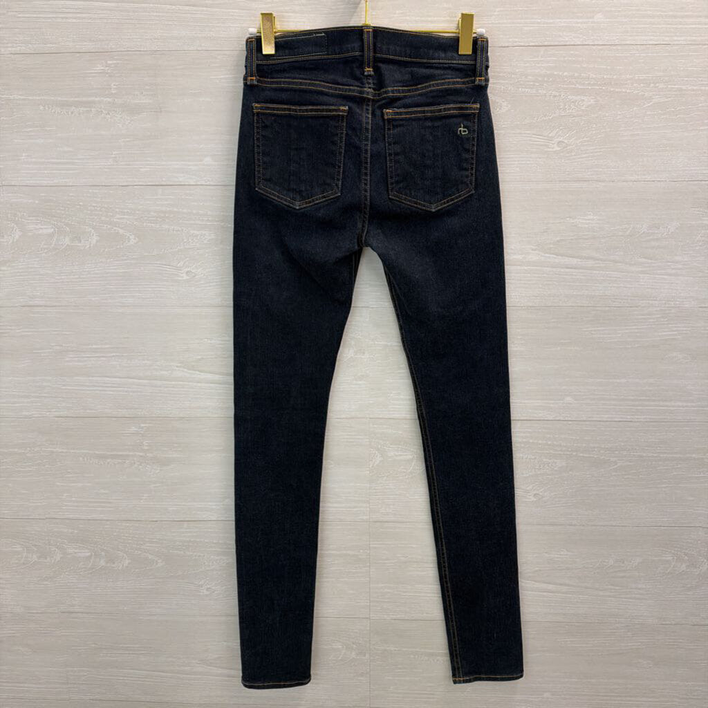 Rag and Bone Dark Wash High Rise Skinny Jeans 24