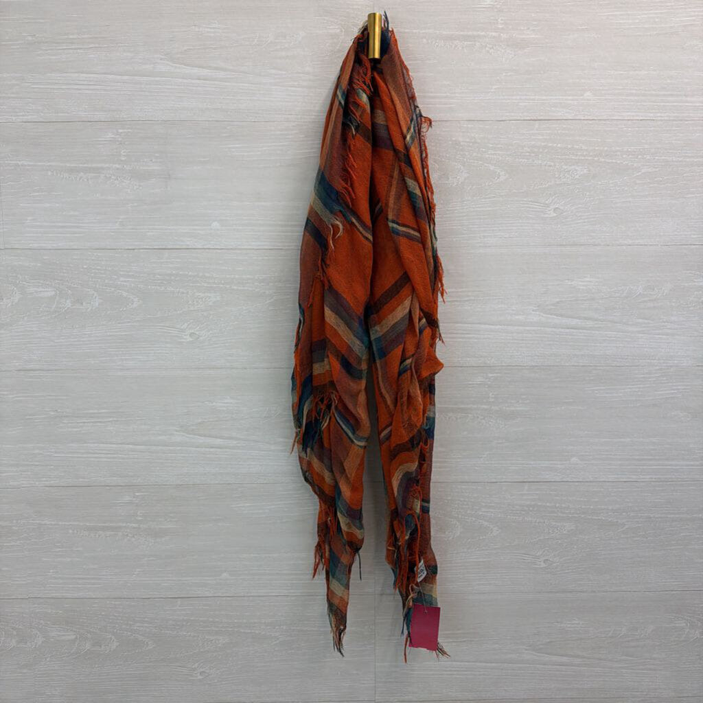 Orange/ Multi Plaid Scarf