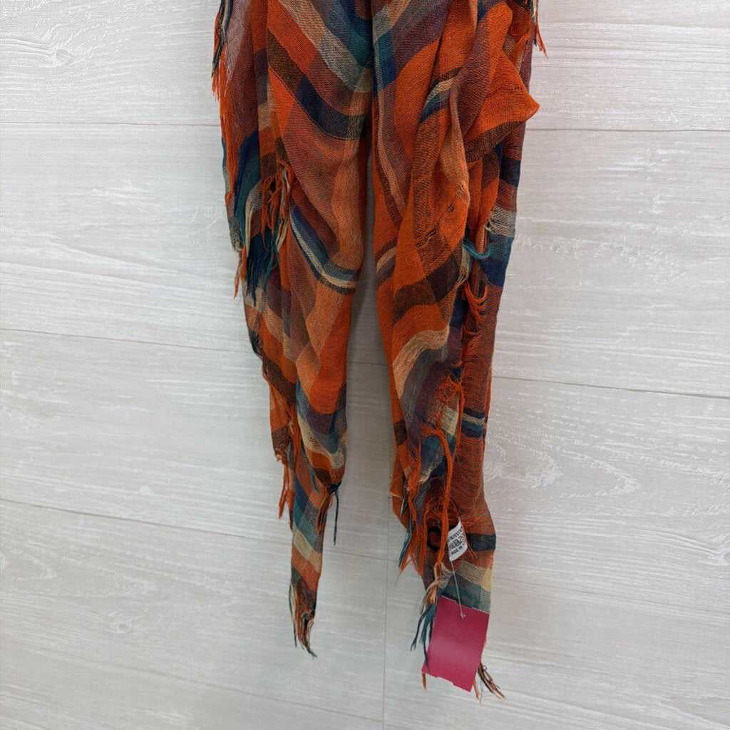 Orange/ Multi Plaid Scarf
