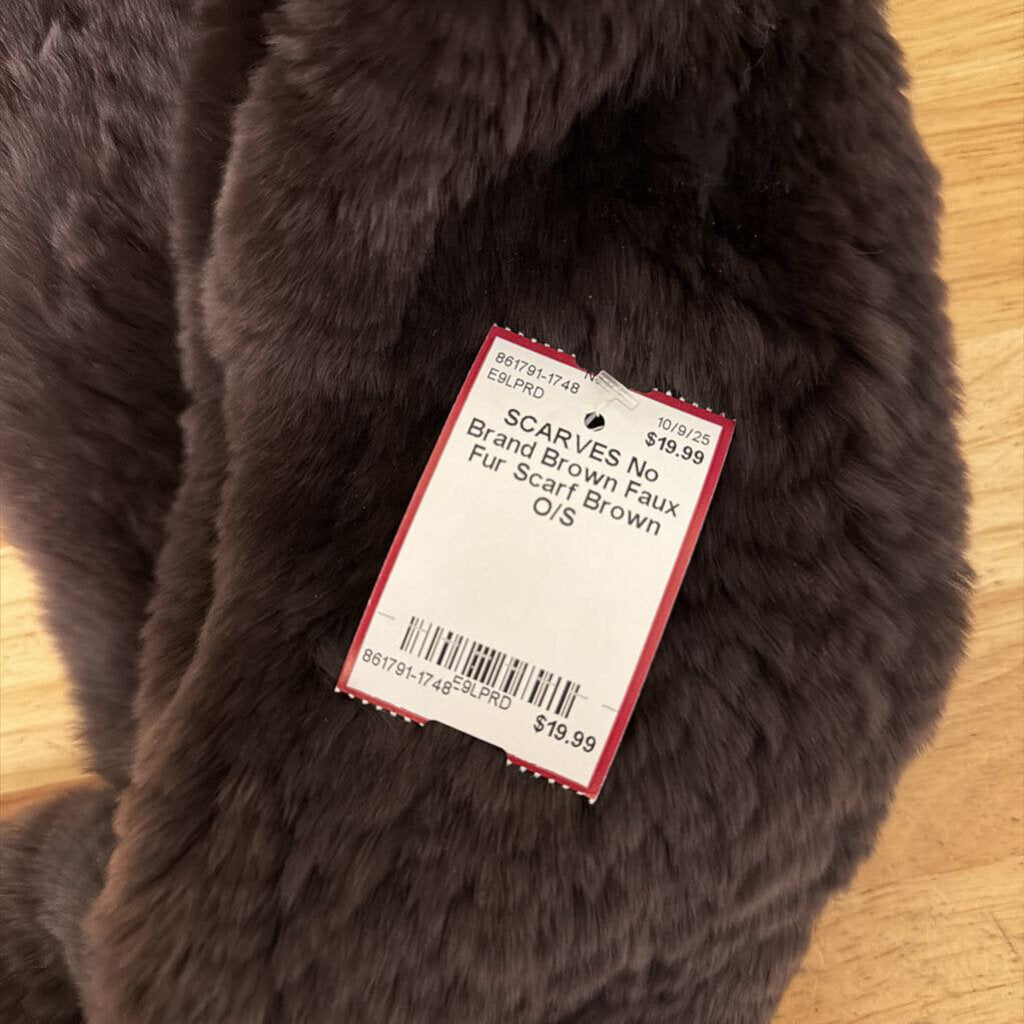 Brown Faux Fur Scarf