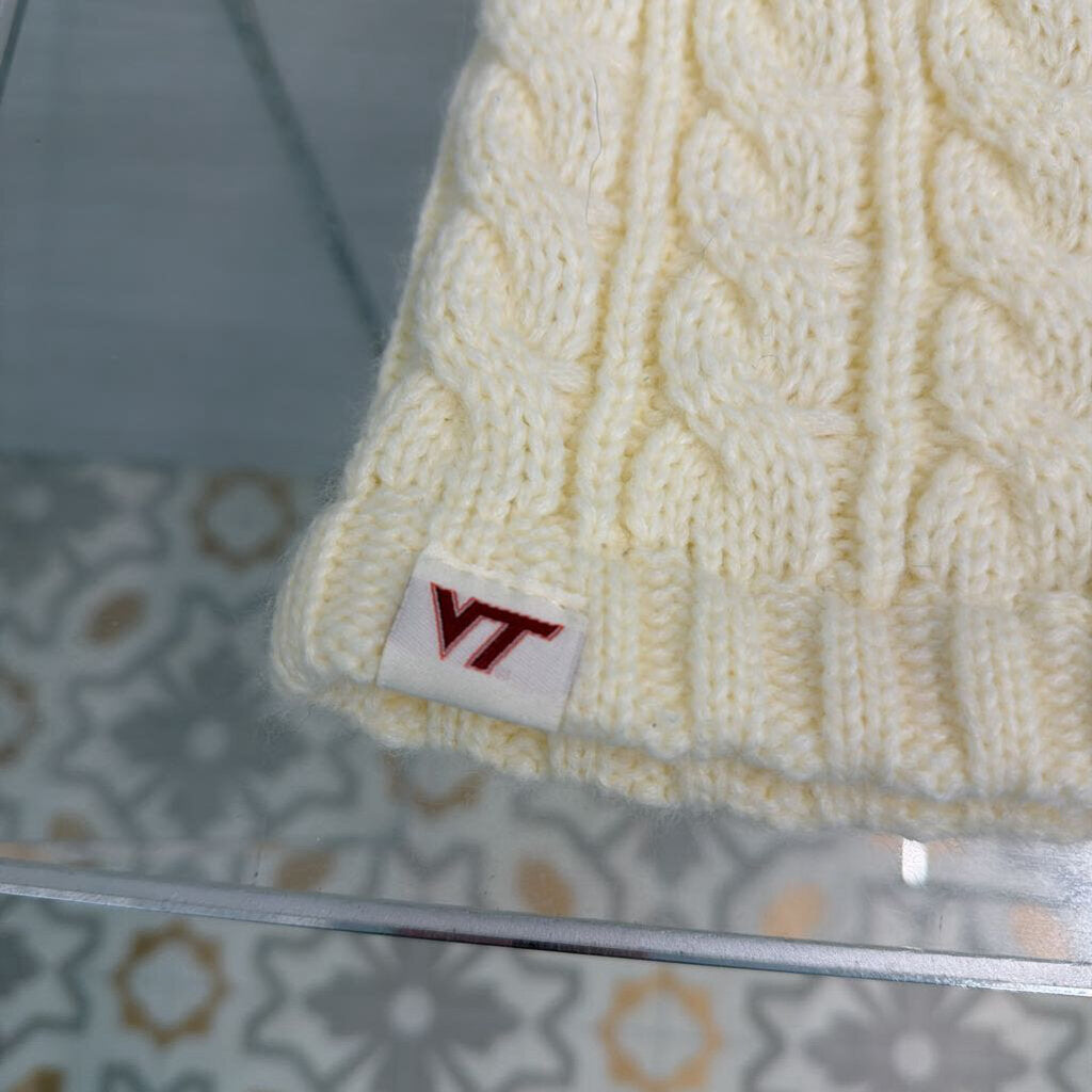 Cream Cable Knit Virginia Tech Beanie