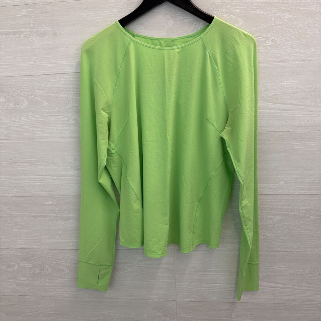 Lululemon Bright Green Textured Long Sleeve Top 10