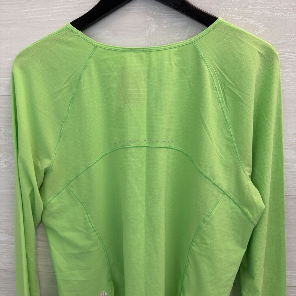 Lululemon Bright Green Textured Long Sleeve Top 10