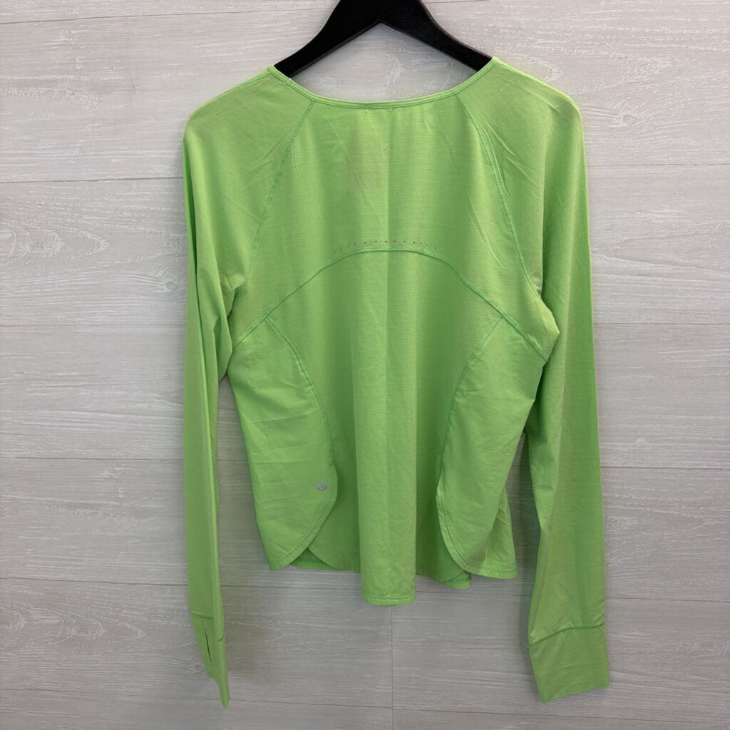 Lululemon Bright Green Textured Long Sleeve Top 10