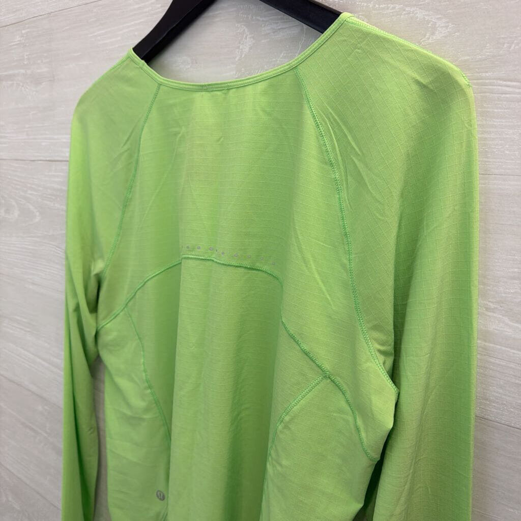 Lululemon Bright Green Textured Long Sleeve Top 10