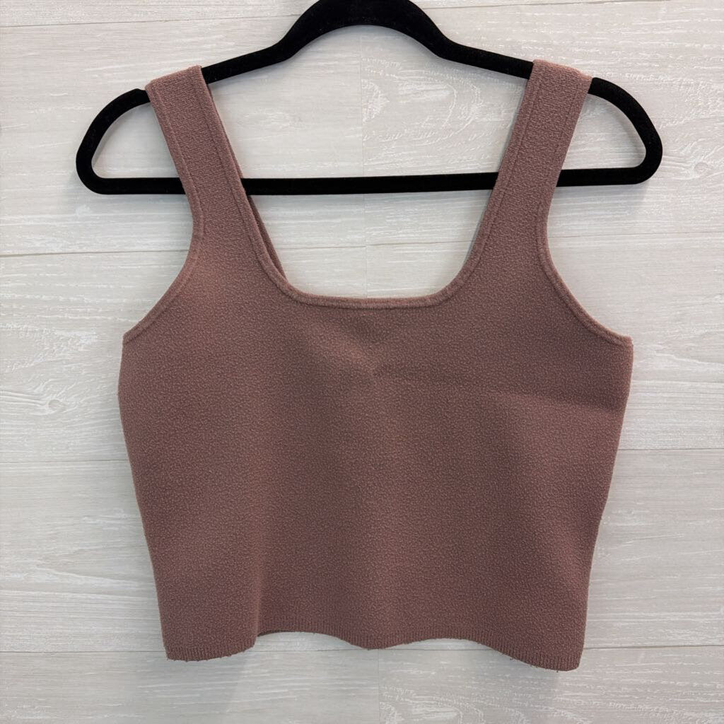 Abercrombie and Fitch Mauve Textured Cropped Tank Top Large