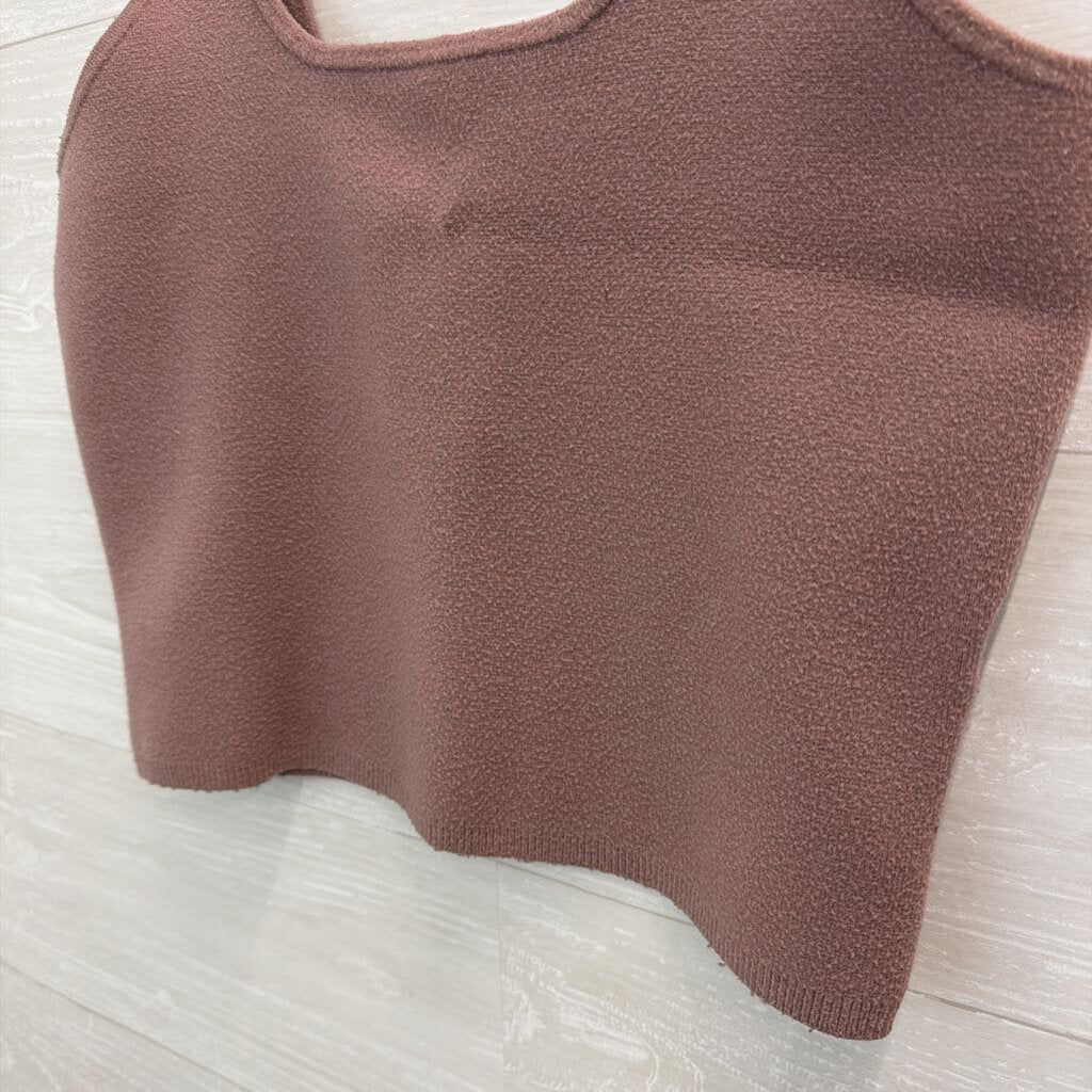 Abercrombie and Fitch Mauve Textured Cropped Tank Top Large