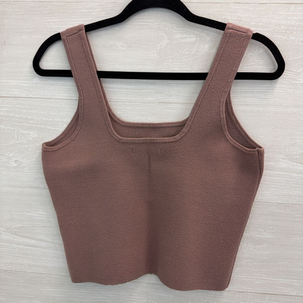 Abercrombie and Fitch Mauve Textured Cropped Tank Top Large