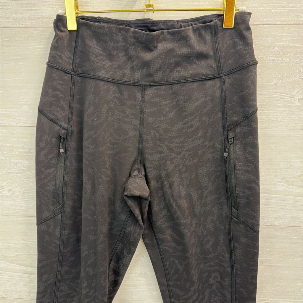 Athleta Black Print Rainier Tight Leggings Medium Tall