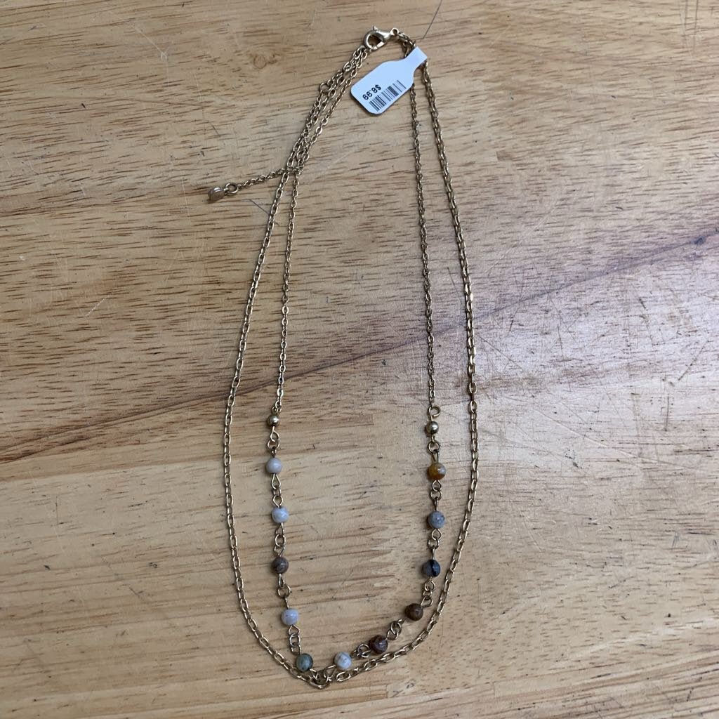 Gold/ Beaded Layered Necklace
