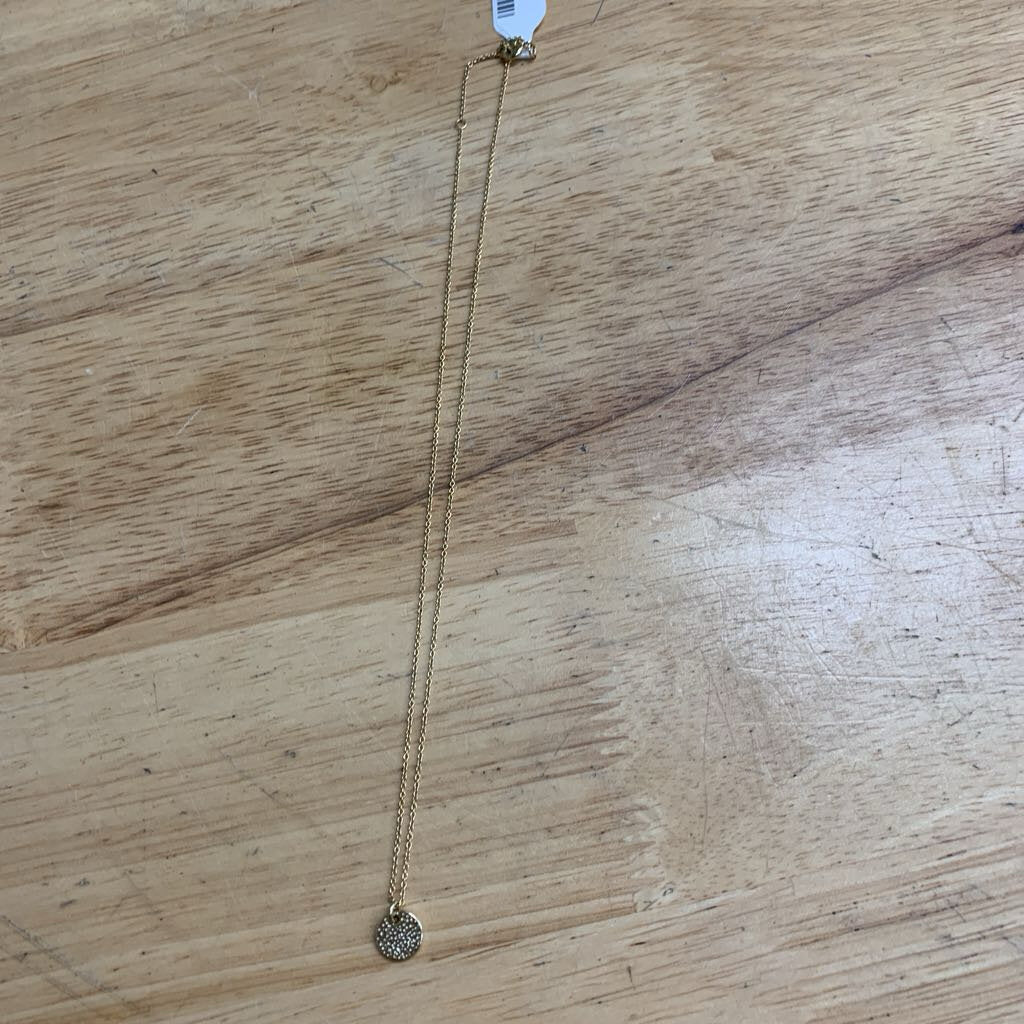 Gold Dainty Circle Pendant Necklace