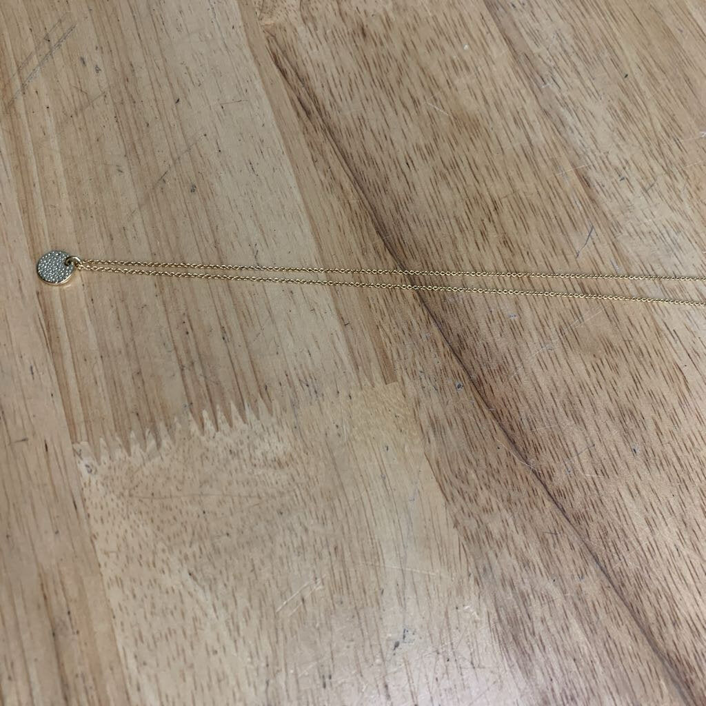 Gold Dainty Circle Pendant Necklace