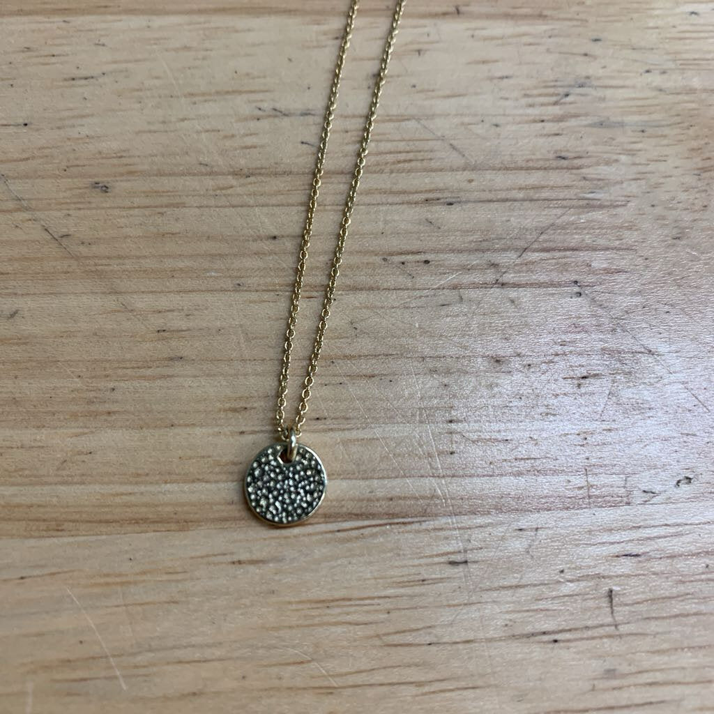Gold Dainty Circle Pendant Necklace