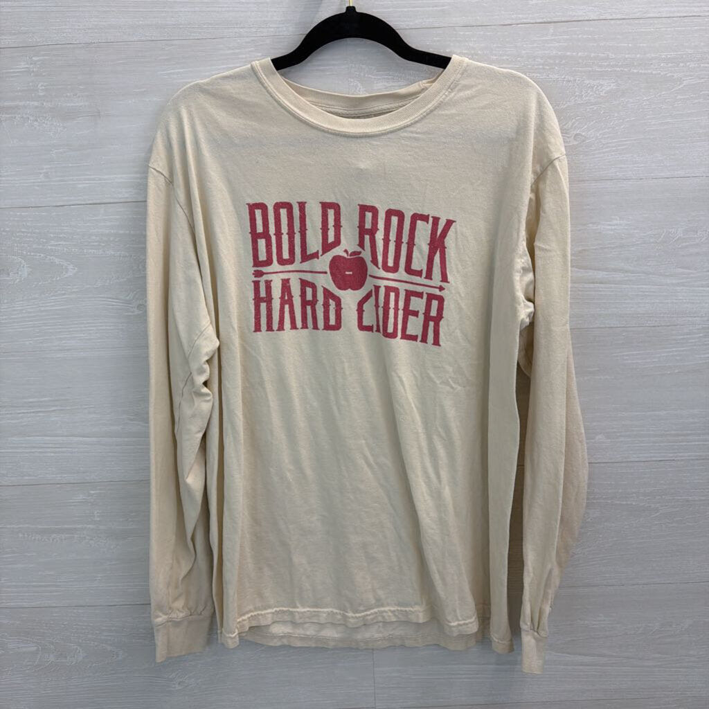 Comfort Colors Cream/ Red Bold Rock Long Sleeve Graphic Tee Large