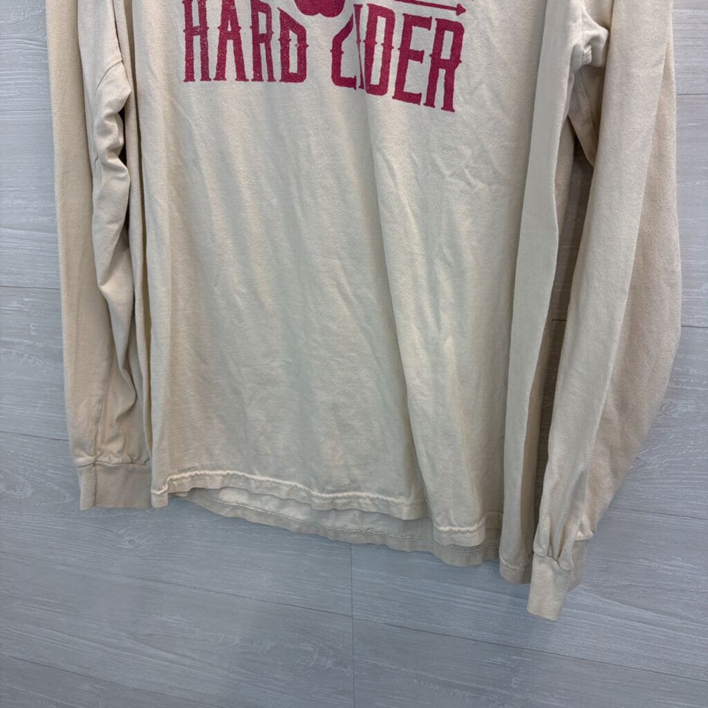 Comfort Colors Cream/ Red Bold Rock Long Sleeve Graphic Tee Large