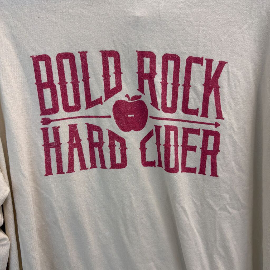 Comfort Colors Cream/ Red Bold Rock Long Sleeve Graphic Tee Large