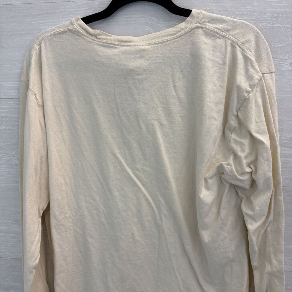 Comfort Colors Cream/ Red Bold Rock Long Sleeve Graphic Tee Large