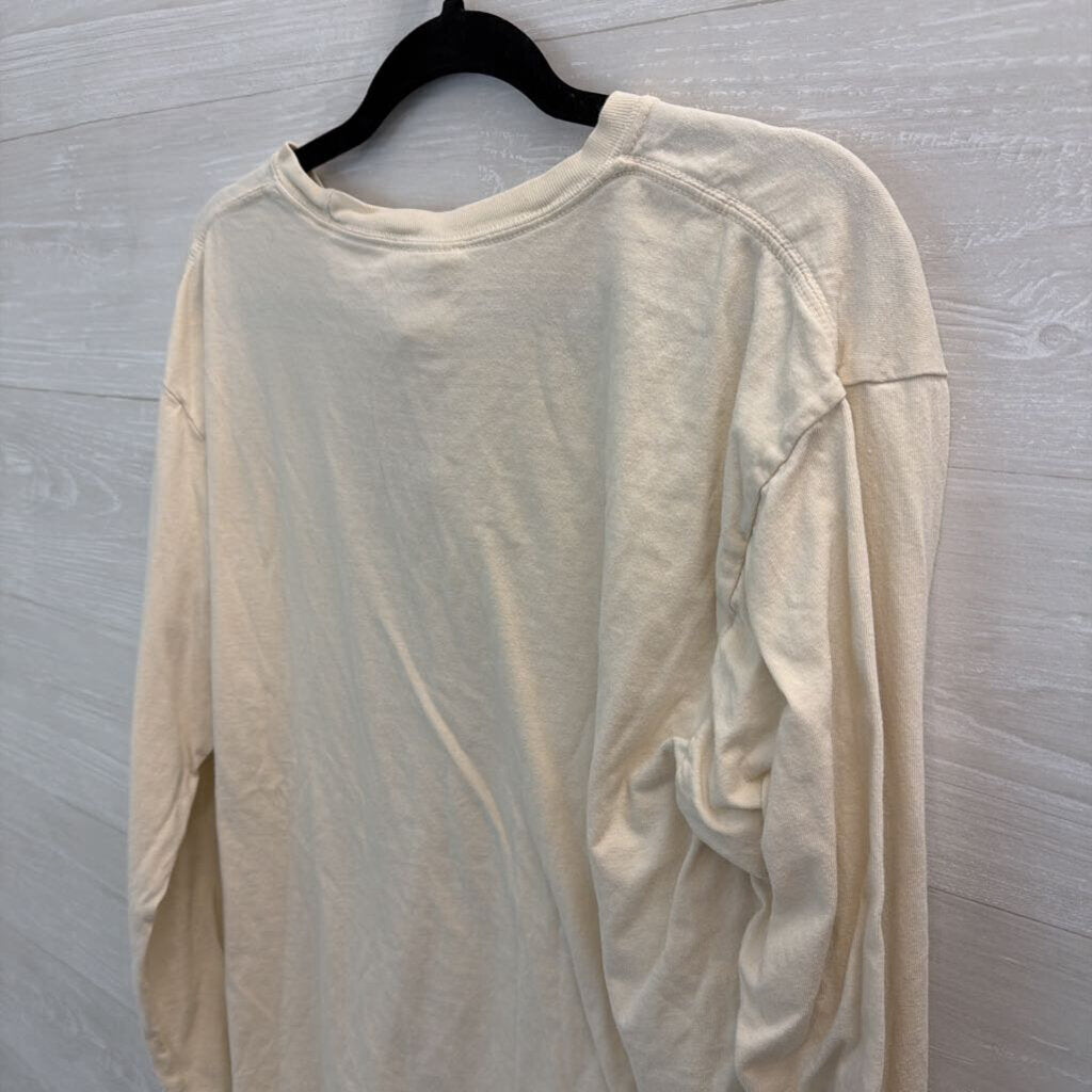 Comfort Colors Cream/ Red Bold Rock Long Sleeve Graphic Tee Large