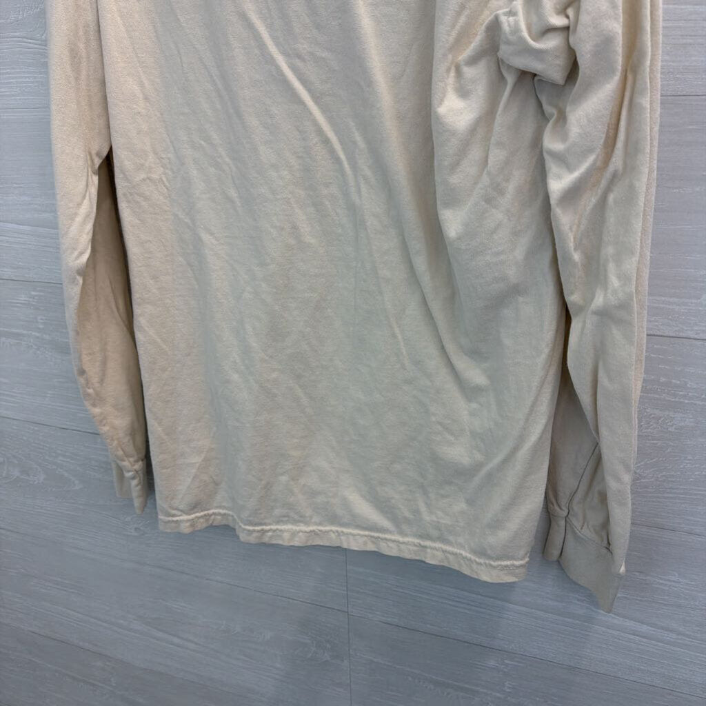 Comfort Colors Cream/ Red Bold Rock Long Sleeve Graphic Tee Large