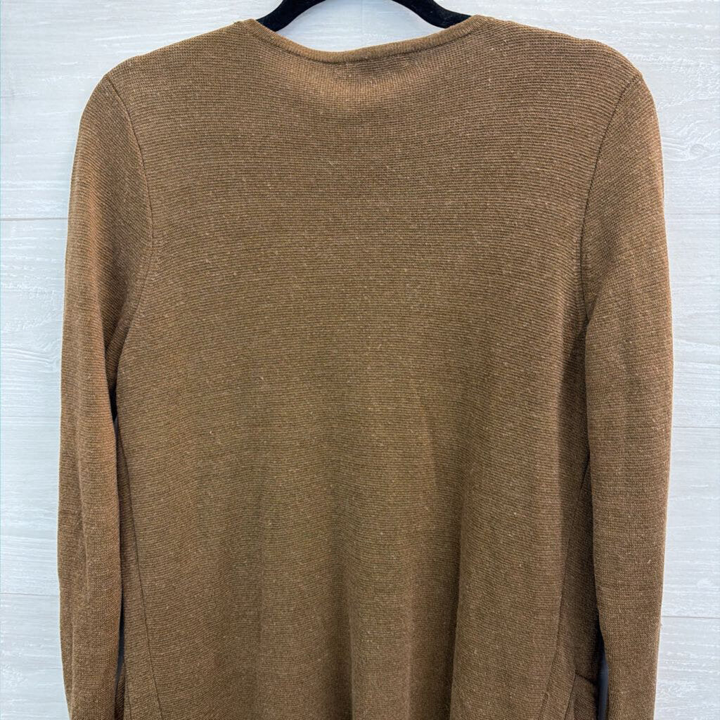 J Crew Brown Knit Long Sleeve Open Front Sweater Extra Small