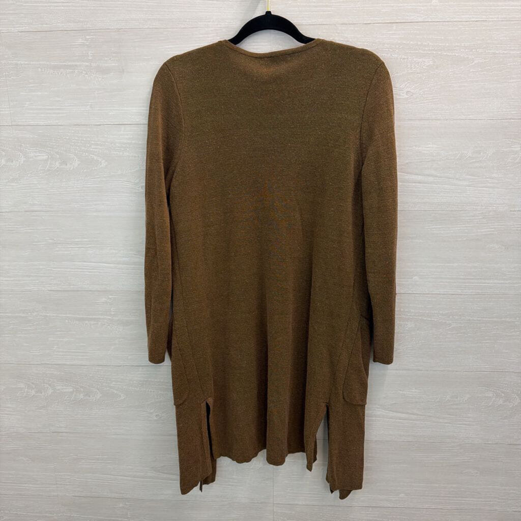 J Crew Brown Knit Long Sleeve Open Front Sweater Extra Small