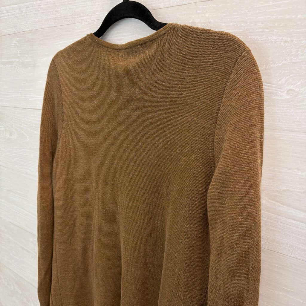 J Crew Brown Knit Long Sleeve Open Front Sweater Extra Small