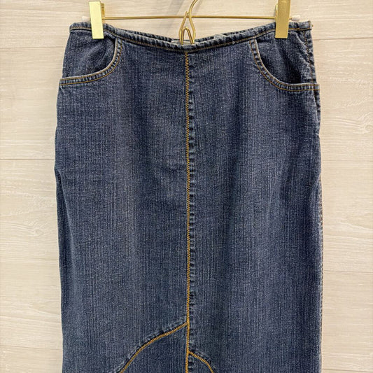 Madison Studio Dark Wash Denim Maxi Skirt 4