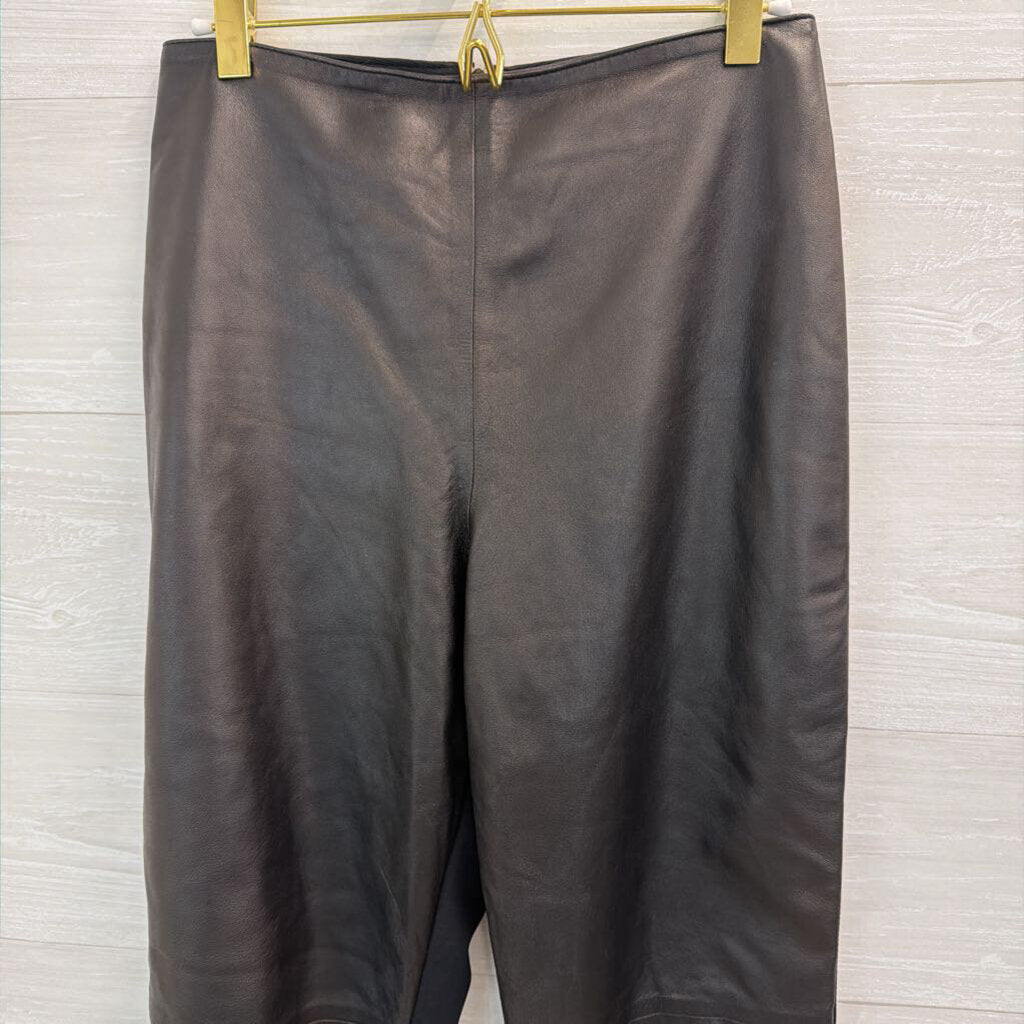 Isabel Black Faux Leather Skinny Leg Pants 4