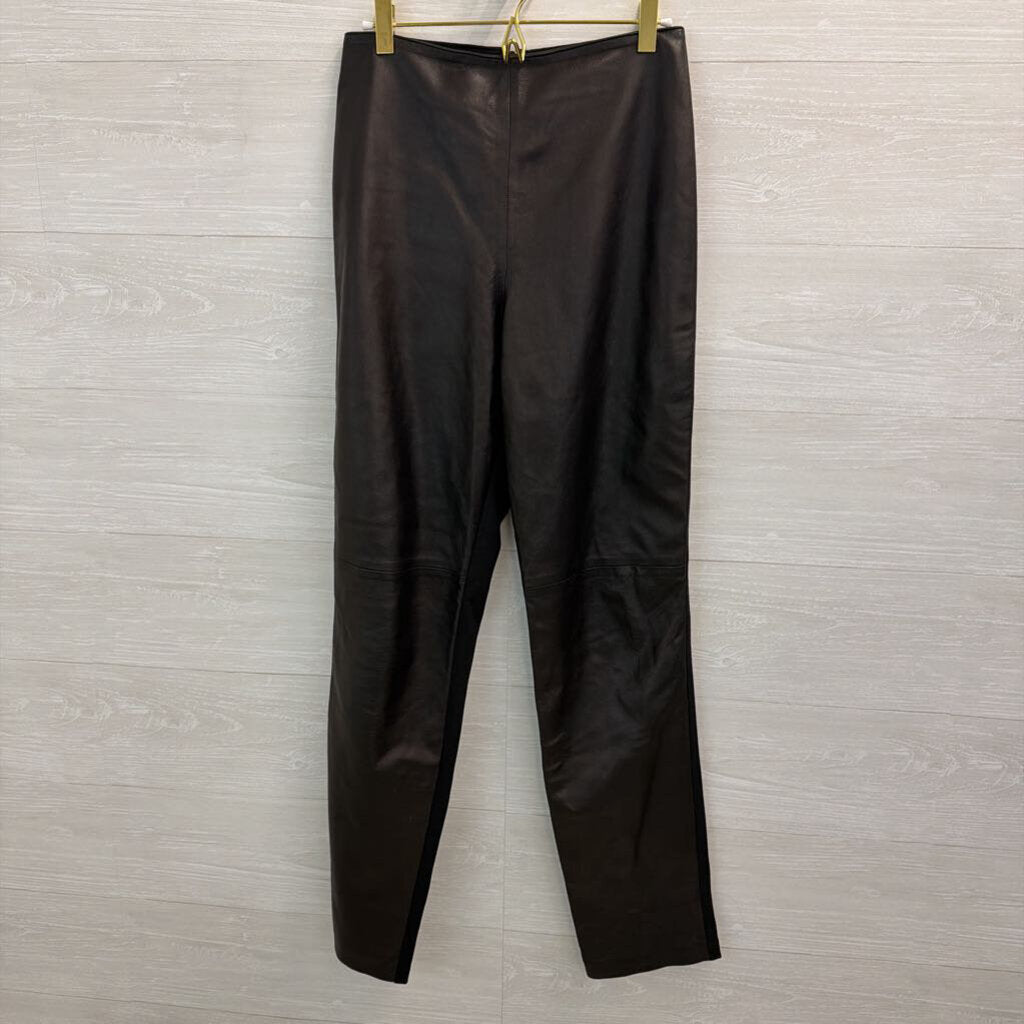 Isabel Black Faux Leather Skinny Leg Pants 4