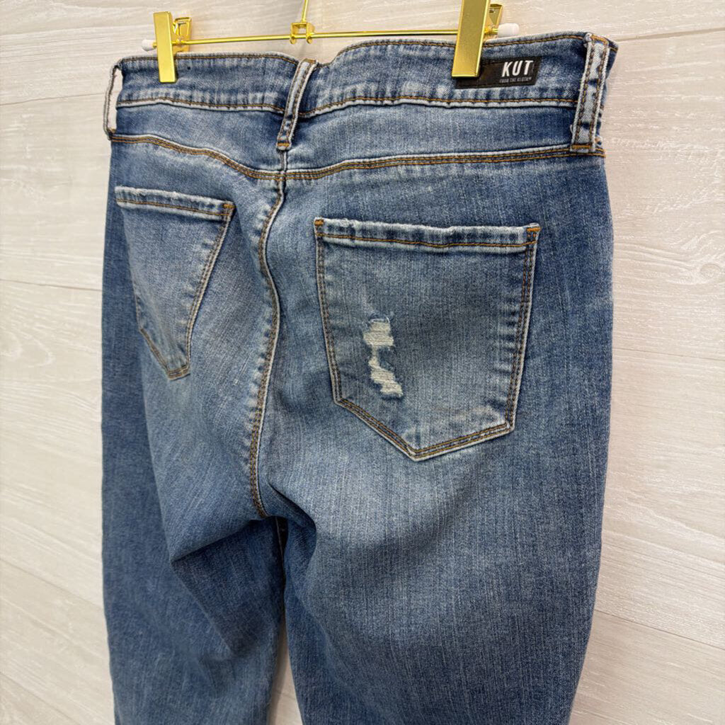 Kut Medium Wash Ana High Rise Fab Ab Flare Jeans 8