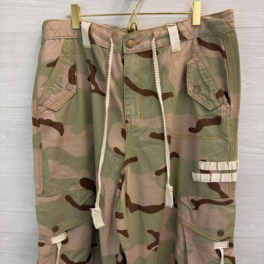 POL Green/ Brown Camo Print Cargo Wide Leg Pants Medium