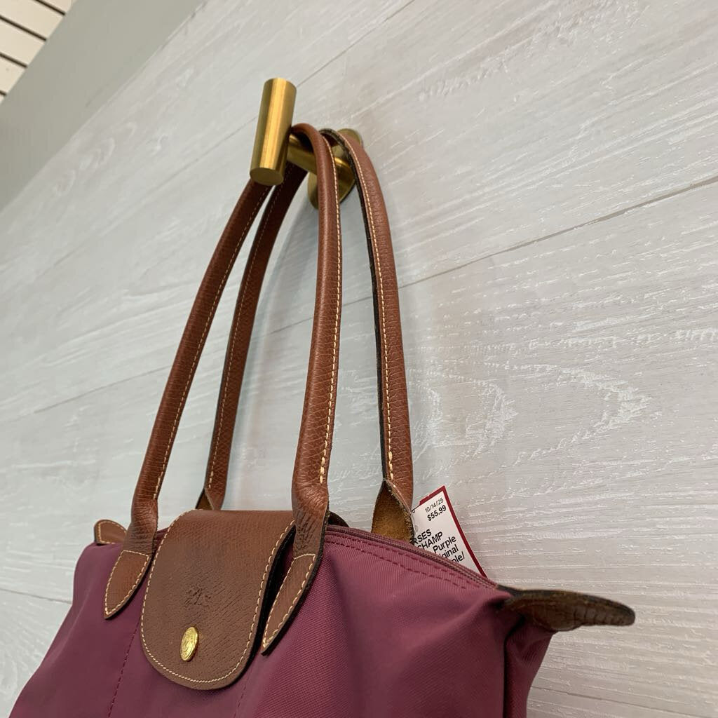Longchamp Purple Le Pliage Original Tote Purse