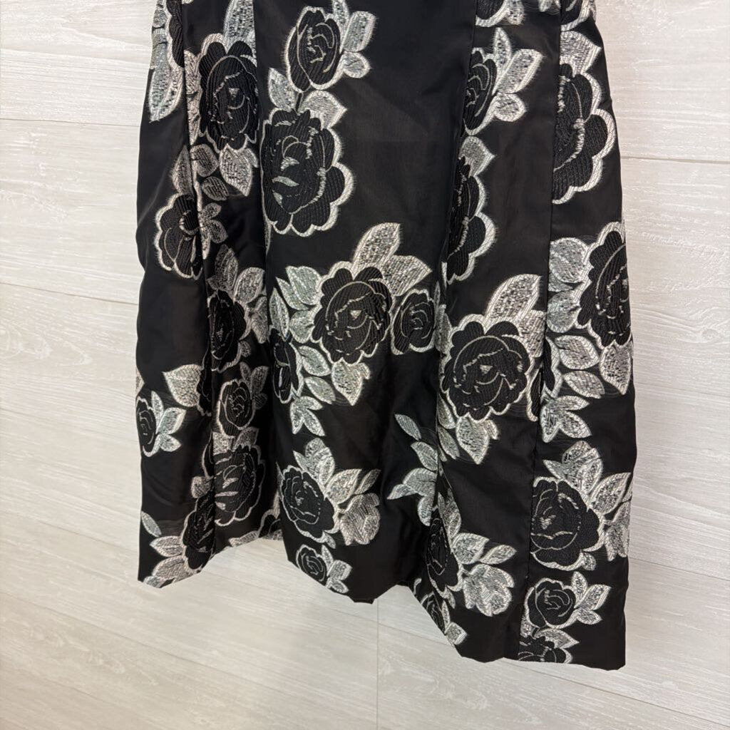 Prabal Gurung Black/ Silver Embroidered Flower Tank Dress 2