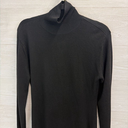 Lita Black Long Sleeve Mock Neck Maxi Sweater Dress Small