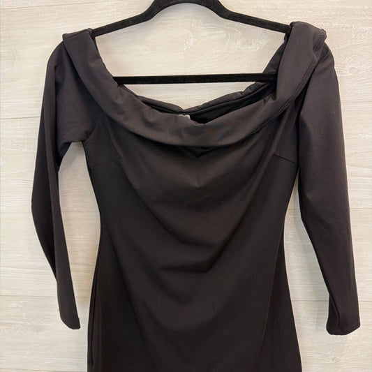 Popilush Black Long Sleeve Off Shoulder Fitted Dress Large